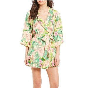 Betsey Johnson Tropical Print Vintage Short Robe-S